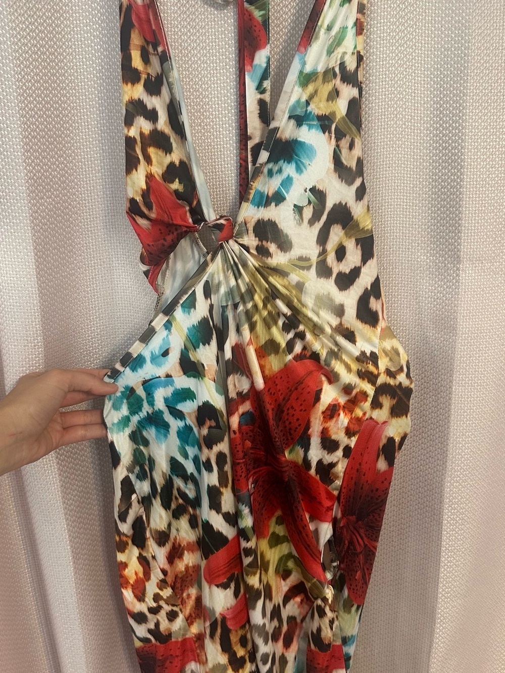 PrettyLittleThing Red Multi Print Mini Dress